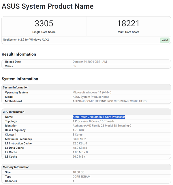 锐龙7 9800X3D频率飙升！性能喜人 暴涨22％