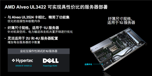 AMD发布Alveo UL3422金融专用加速卡：2.34纳秒世界最低时延