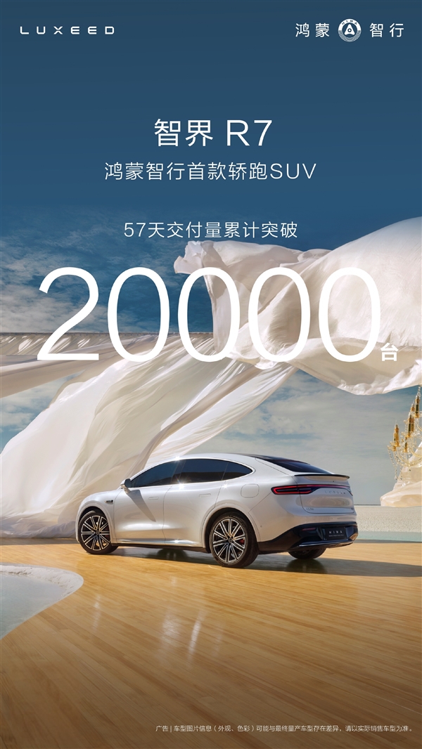 最贵的特斯拉Model Y围剿者：智界R7上市57天交付超2万台